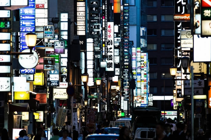 夜の北新地風景